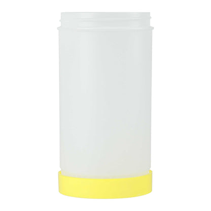 Bar Lux 1 qt Plastic Quick Pour Storage Container Bottle - with Yellow Spout and Lid - 3 1/2" x 3 1/2" x 13" - 1 count box
