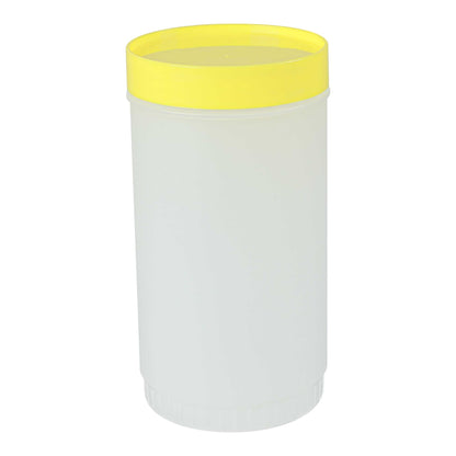 Bar Lux 1 qt Plastic Quick Pour Storage Container Bottle - with Yellow Spout and Lid - 3 1/2" x 3 1/2" x 13" - 1 count box