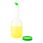 Bar Lux 2 qt Plastic Quick Pour Storage Container Bottle - with Green Spout and Lid - 4 3/4" x 4 3/4" x 13 3/4" - 1 count box