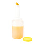Bar Lux 2.5 qt Plastic Quick Pour Storage Container Bottle - with Yellow Spout and Lid - 5" x 5" x 15" - 1 count box