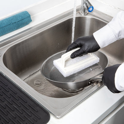 RW Clean White Scouring Pad - Multi-Purpose, Light Duty, with Handle - 6" x 3 1/2" x 3" - 1 count box