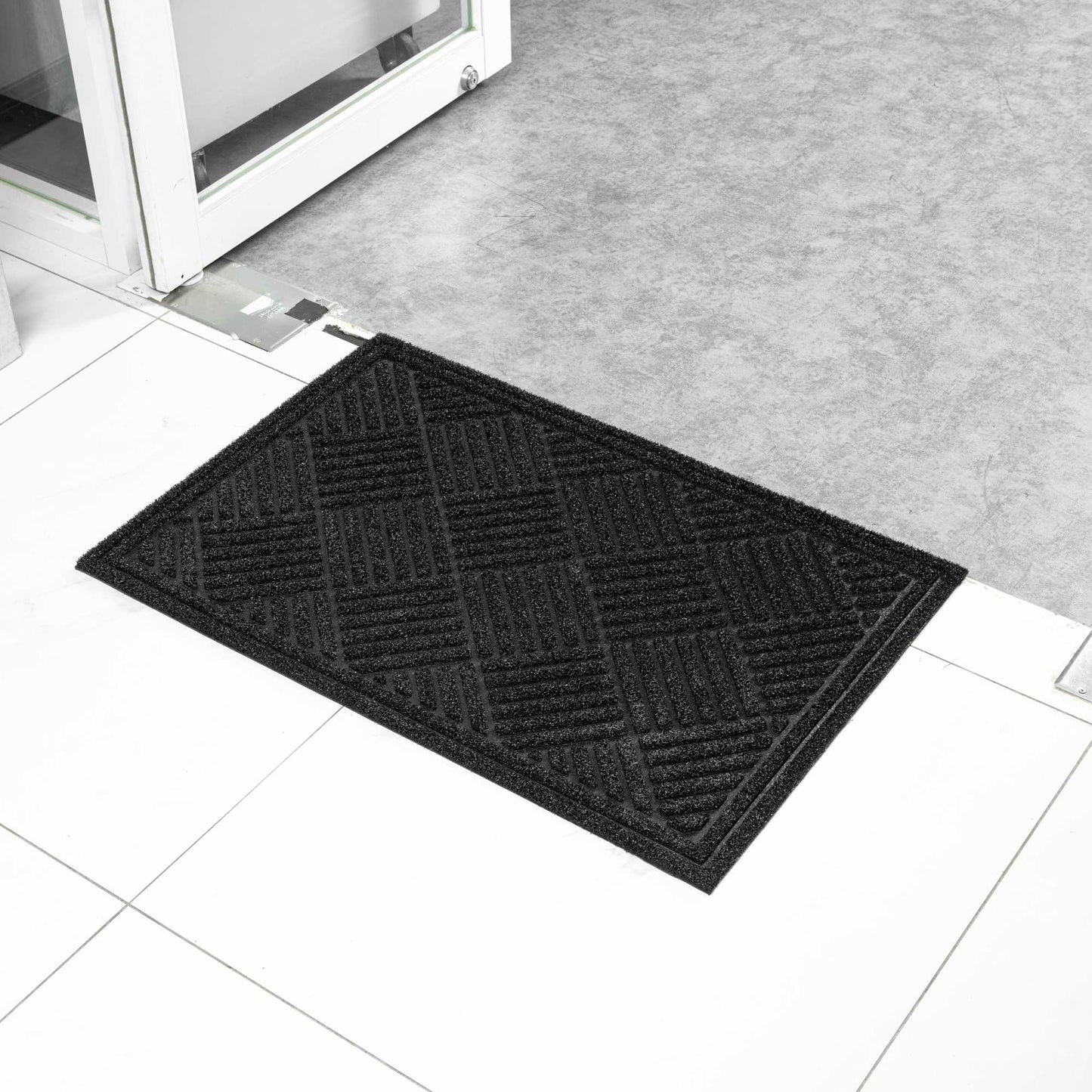Comfy Feet Black Heavy-Duty Outdoor Floor Mat - Diamond - 36" x 24" - 1 count box
