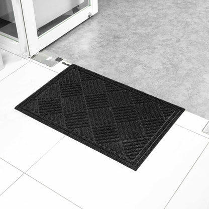 Comfy Feet Black Heavy-Duty Outdoor Floor Mat - Diamond - 36" x 24" - 1 count box