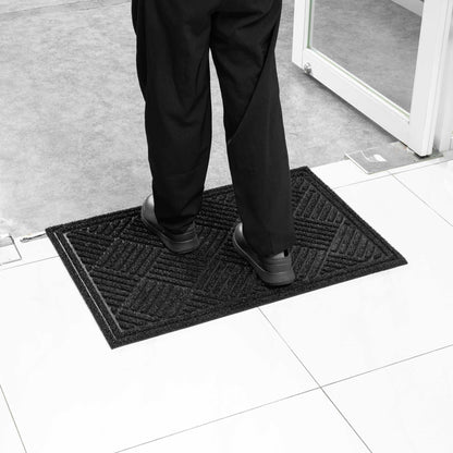 Comfy Feet Black Heavy-Duty Outdoor Floor Mat - Diamond - 36" x 24" - 1 count box