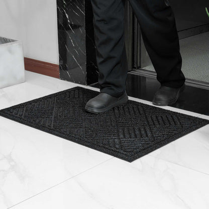 Comfy Feet Black Heavy-Duty Outdoor Floor Mat - Diamond - 36" x 24" - 1 count box