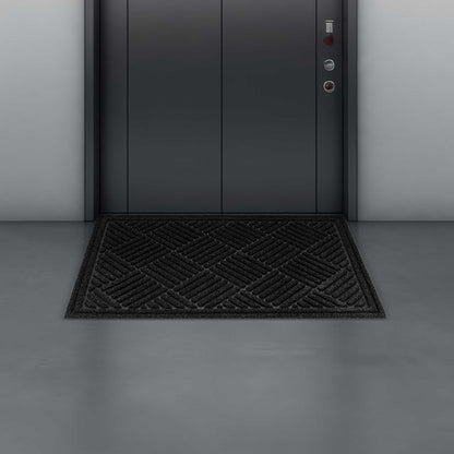 Comfy Feet Black Heavy-Duty Outdoor Floor Mat - Diamond - 36" x 24" - 1 count box