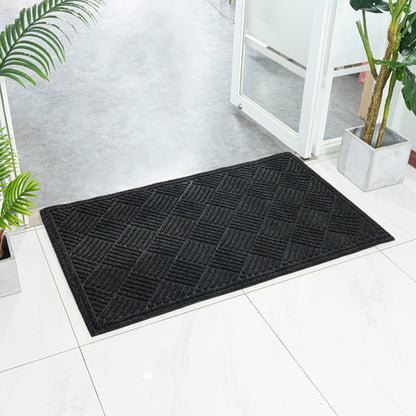 Comfy Feet Black Heavy-Duty Outdoor Floor Mat - Diamond - 60" x 36" - 1 count box