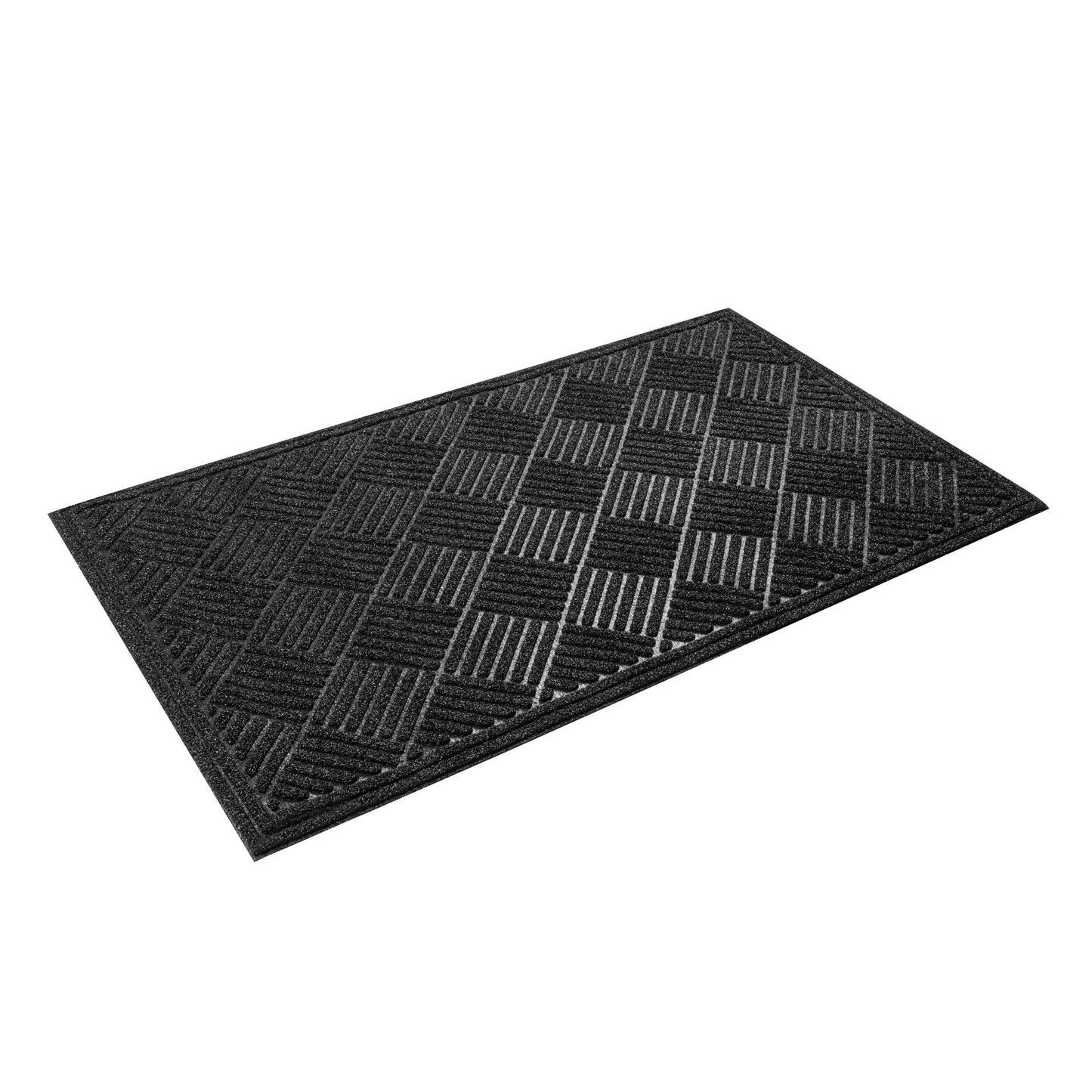 Comfy Feet Black Heavy-Duty Outdoor Floor Mat - Diamond - 60" x 36" - 1 count box