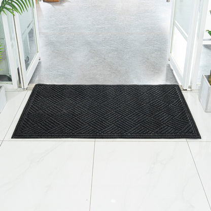 Comfy Feet Black Heavy-Duty Outdoor Floor Mat - Diamond - 60" x 36" - 1 count box