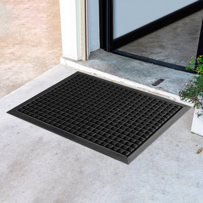 Comfy Feet Black Heavy-Duty Carpet Floor Mat - Waffle - 36" x 24" - 1 count box