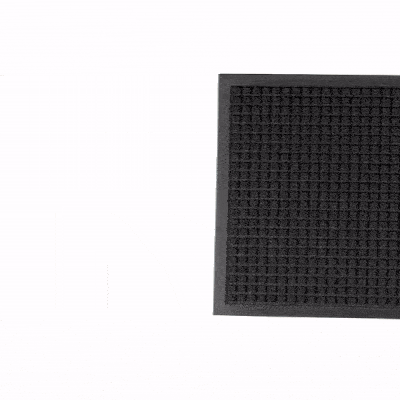 Comfy Feet Black Heavy-Duty Carpet Floor Mat - Waffle - 36" x 24" - 1 count box