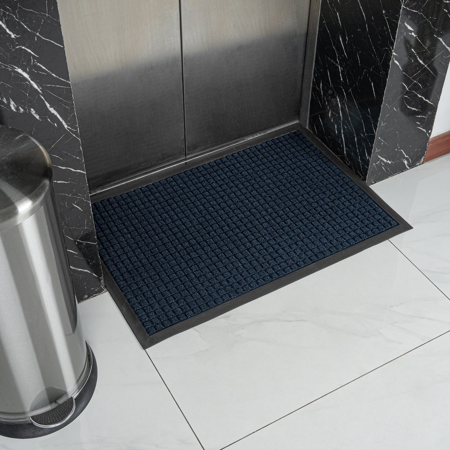 Comfy Feet Blue Heavy-Duty Carpet Floor Mat - Waffle - 36" x 24" - 1 count box