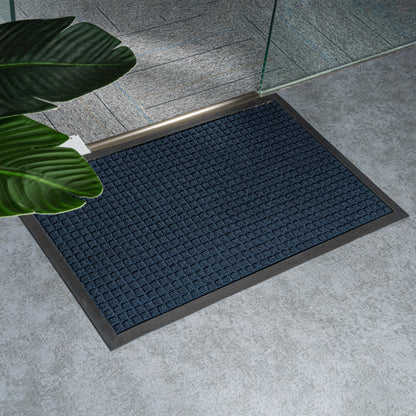 Comfy Feet Blue Heavy-Duty Carpet Floor Mat - Waffle - 36" x 24" - 1 count box