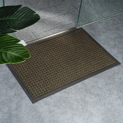 Comfy Feet Brown Heavy-Duty Carpet Floor Mat - Waffle - 36" x 24" - 1 count box