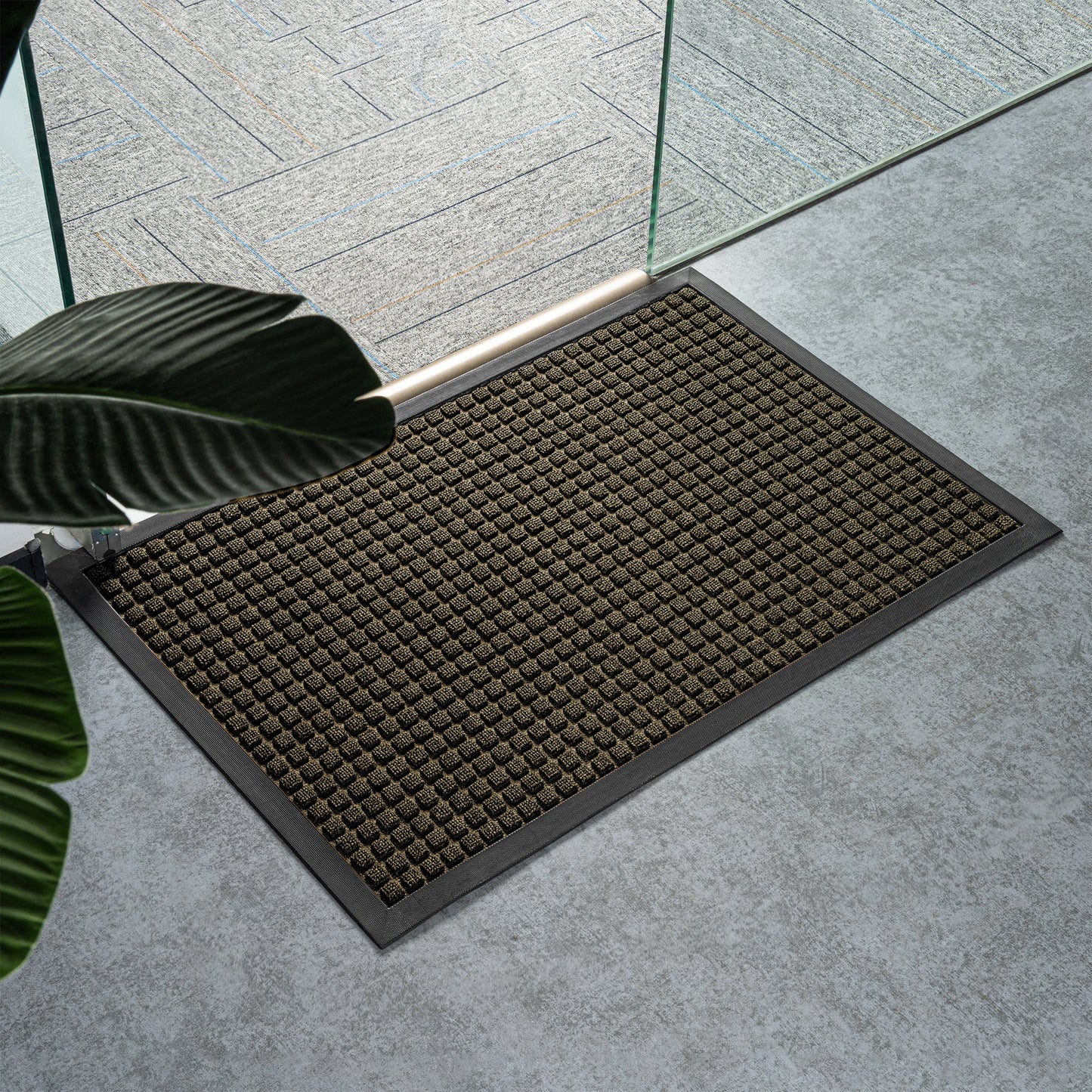 Comfy Feet Brown Heavy-Duty Carpet Floor Mat - Waffle - 36" x 24" - 1 count box
