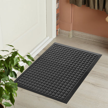 Comfy Feet Dark Gray Heavy-Duty Carpet Floor Mat - Waffle - 36" x 24" - 1 count box