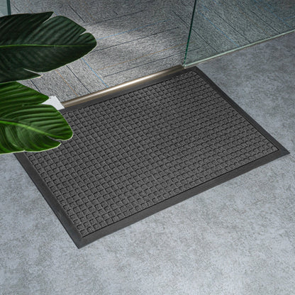 Comfy Feet Dark Gray Heavy-Duty Carpet Floor Mat - Waffle - 36" x 24" - 1 count box