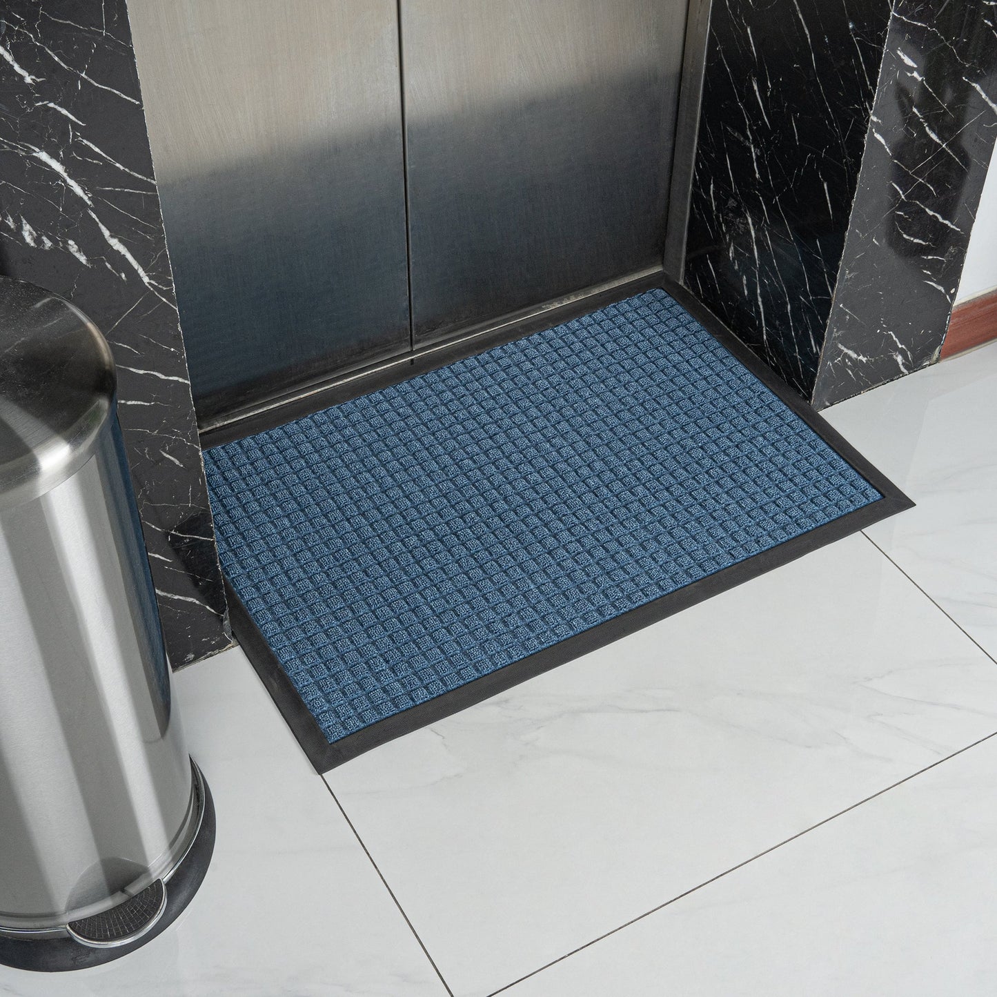 Comfy Feet Light Blue Heavy-Duty Carpet Floor Mat - Waffle - 36" x 24" - 1 count box
