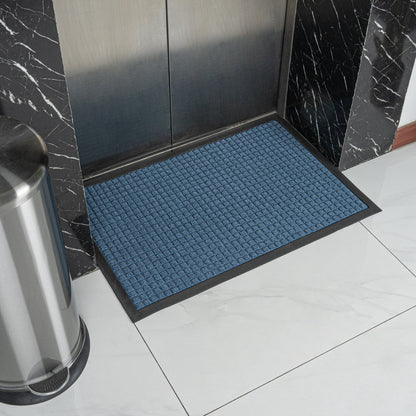 Comfy Feet Light Blue Heavy-Duty Carpet Floor Mat - Waffle - 36" x 24" - 1 count box