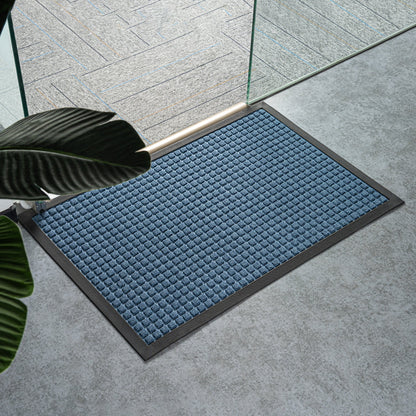 Comfy Feet Light Blue Heavy-Duty Carpet Floor Mat - Waffle - 36" x 24" - 1 count box