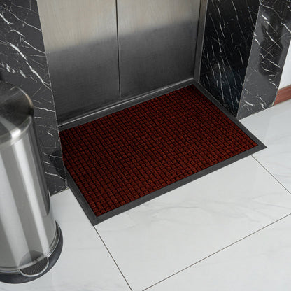 Comfy Feet Burgundy Heavy-Duty Carpet Floor Mat - Waffle - 36" x 24" - 1 count box