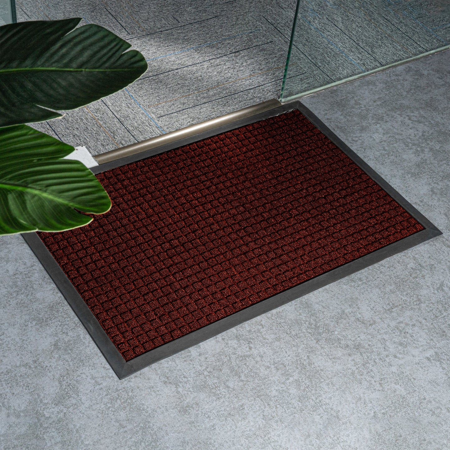 Comfy Feet Burgundy Heavy-Duty Carpet Floor Mat - Waffle - 36" x 24" - 1 count box