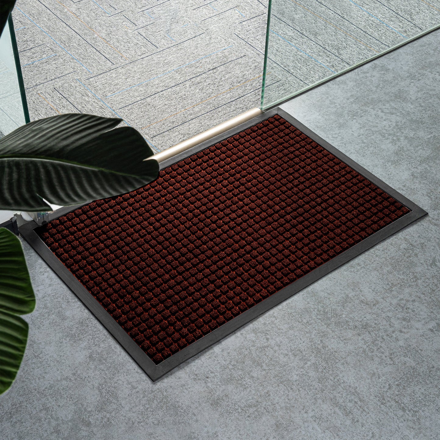 Comfy Feet Burgundy Heavy-Duty Carpet Floor Mat - Waffle - 36" x 24" - 1 count box
