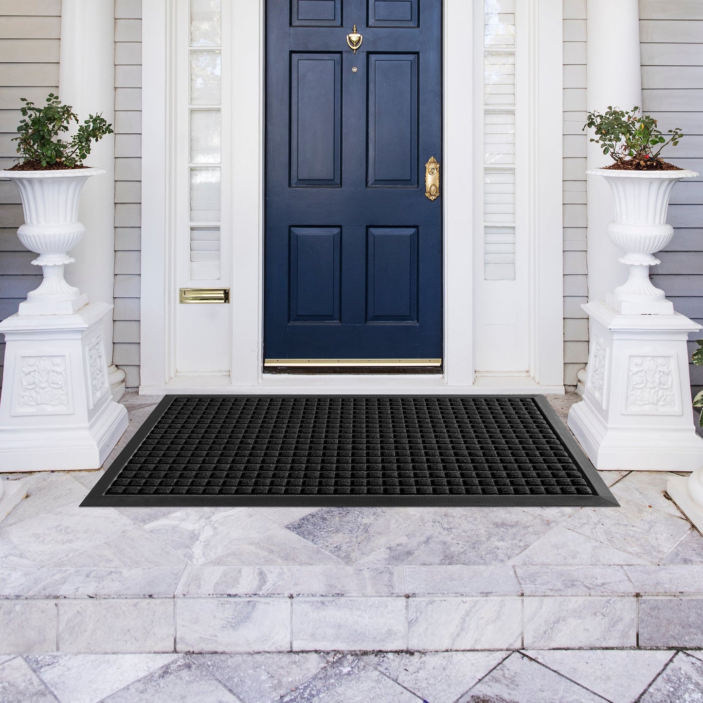 Comfy Feet Black Heavy-Duty Carpet Floor Mat - Waffle - 60" x 36" - 1 count box