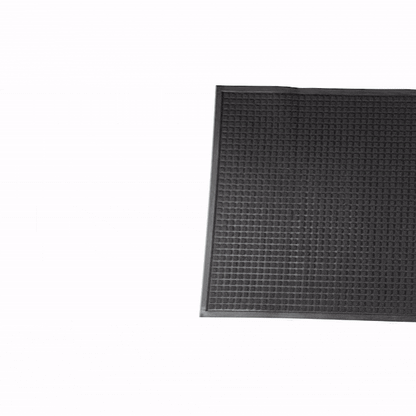 Comfy Feet Black Heavy-Duty Carpet Floor Mat - Waffle - 60" x 36" - 1 count box