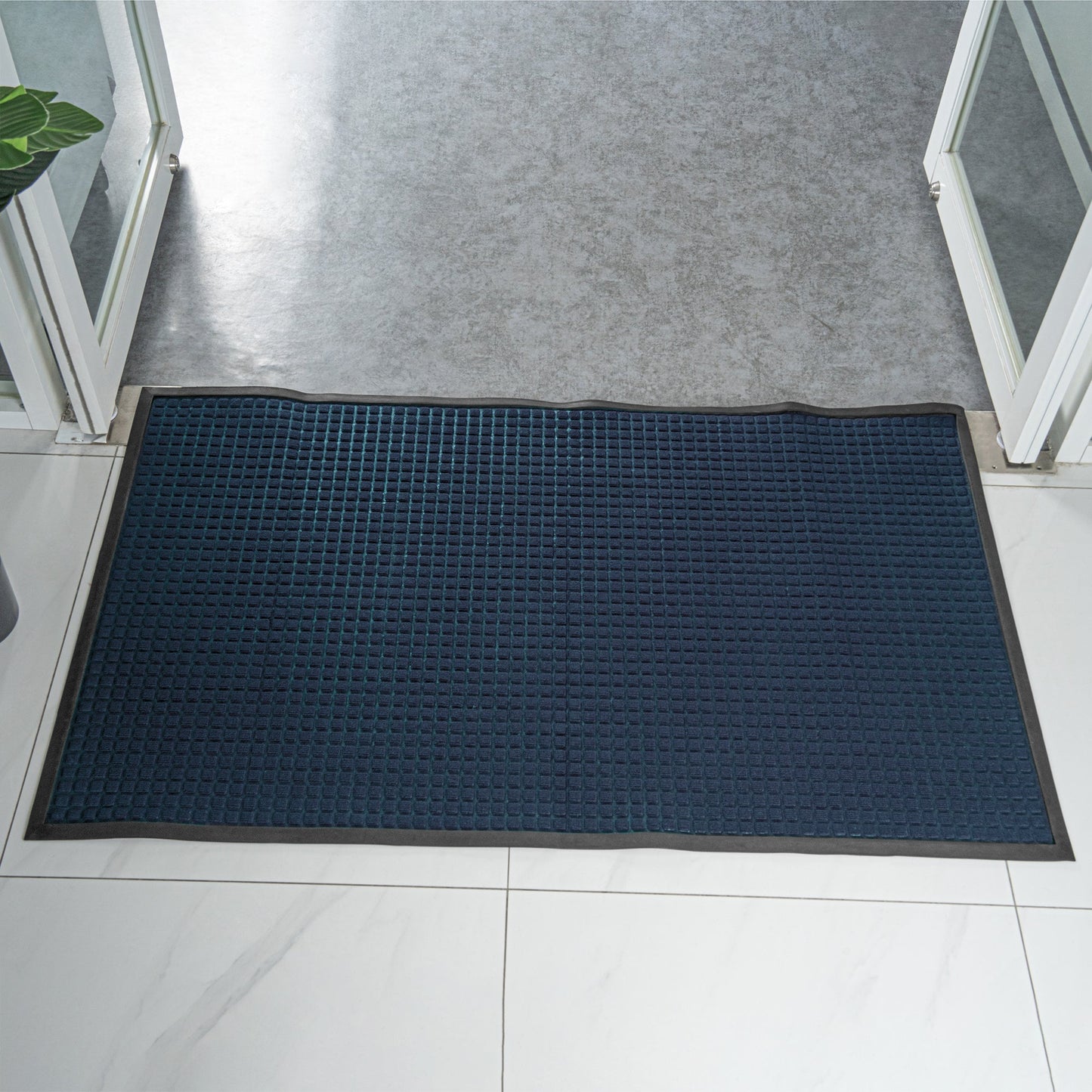 Comfy Feet Blue Heavy-Duty Carpet Floor Mat - Waffle - 60" x 36" - 1 count box