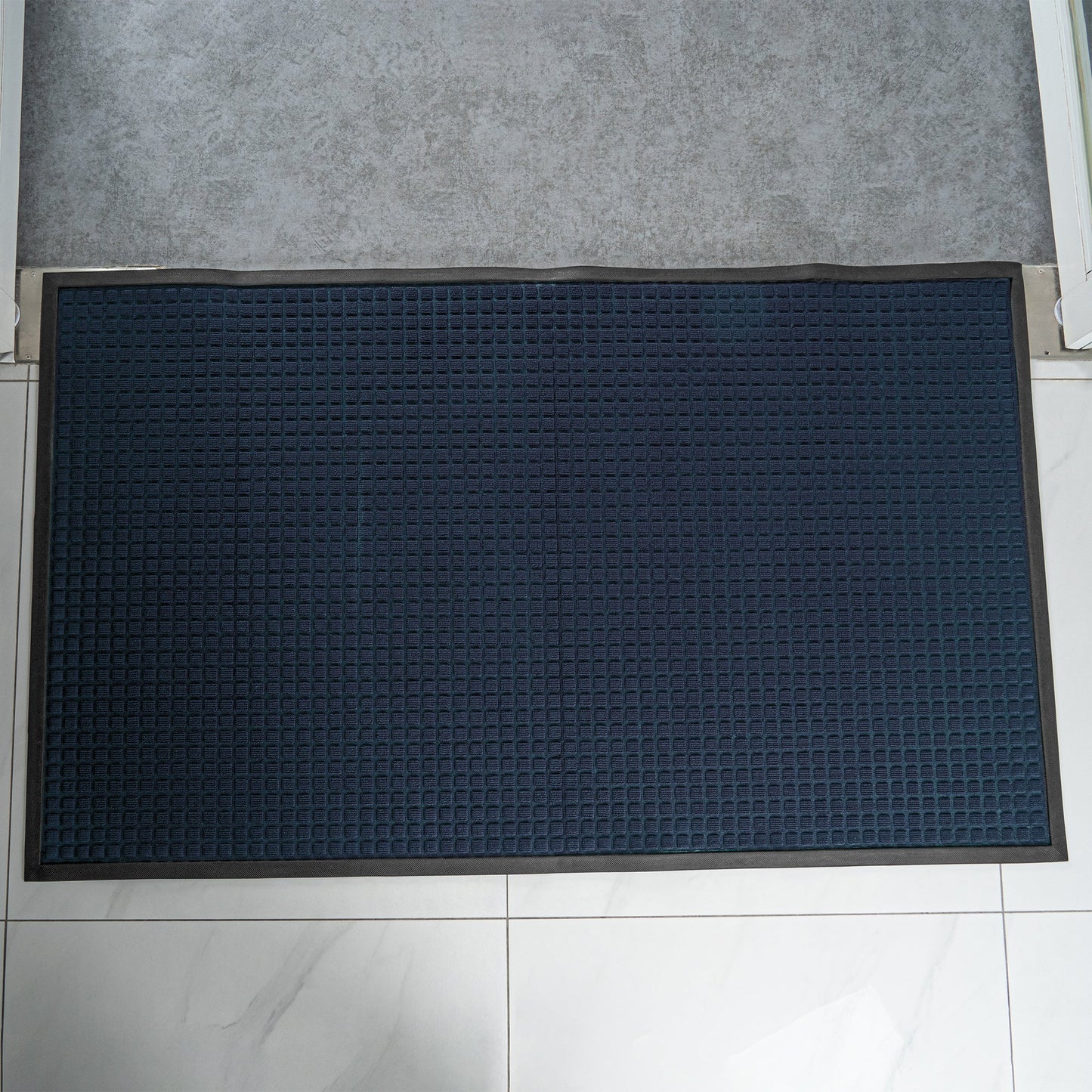 Comfy Feet Blue Heavy-Duty Carpet Floor Mat - Waffle - 60" x 36" - 1 count box