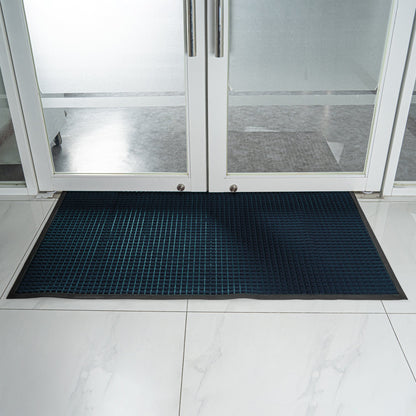 Comfy Feet Blue Heavy-Duty Carpet Floor Mat - Waffle - 60" x 36" - 1 count box