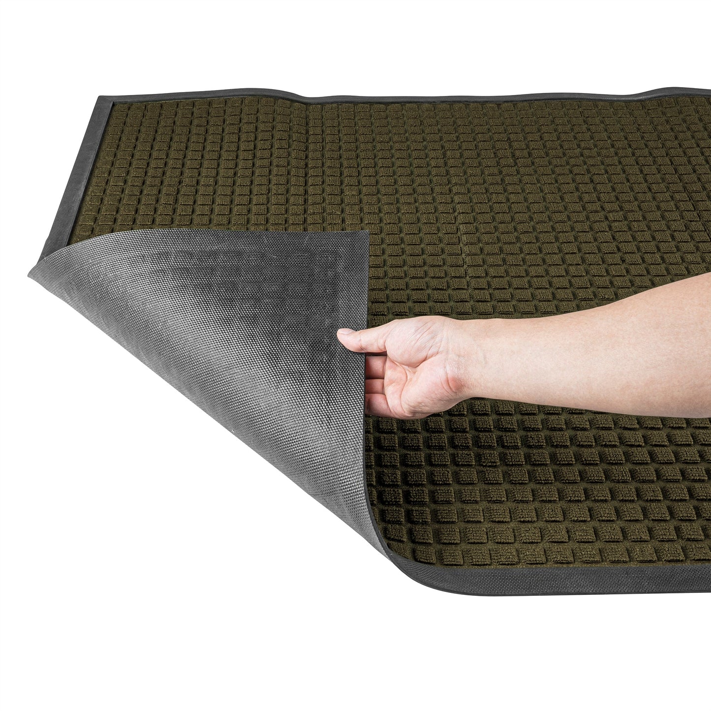 Comfy Feet Brown Heavy-Duty Carpet Floor Mat - Waffle, heavy-duty - 60" x 36" - 1 count box