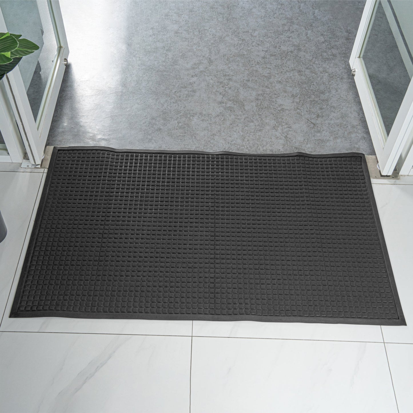 Comfy Feet Dark Gray Heavy-Duty Carpet Floor Mat - Waffle - 60" x 36" - 1 count box