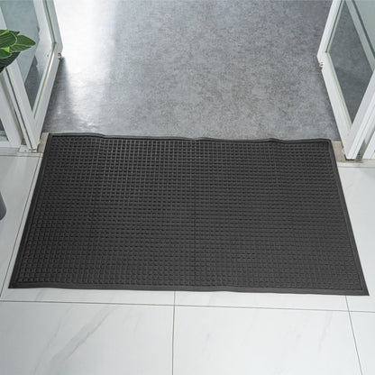 Comfy Feet Dark Gray Heavy-Duty Carpet Floor Mat - Waffle - 60" x 36" - 1 count box