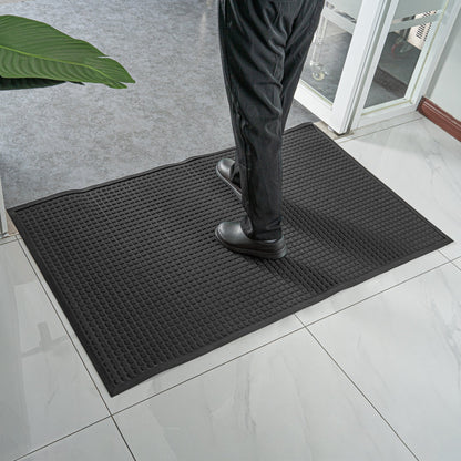 Comfy Feet Dark Gray Heavy-Duty Carpet Floor Mat - Waffle - 60" x 36" - 1 count box