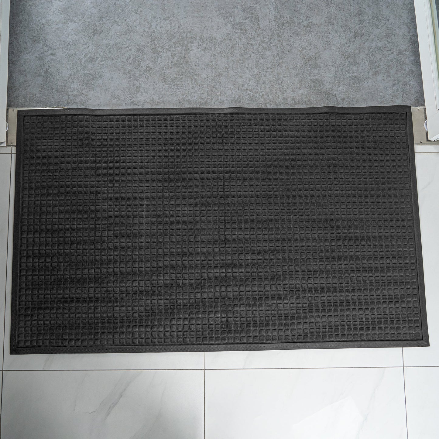 Comfy Feet Dark Gray Heavy-Duty Carpet Floor Mat - Waffle - 60" x 36" - 1 count box