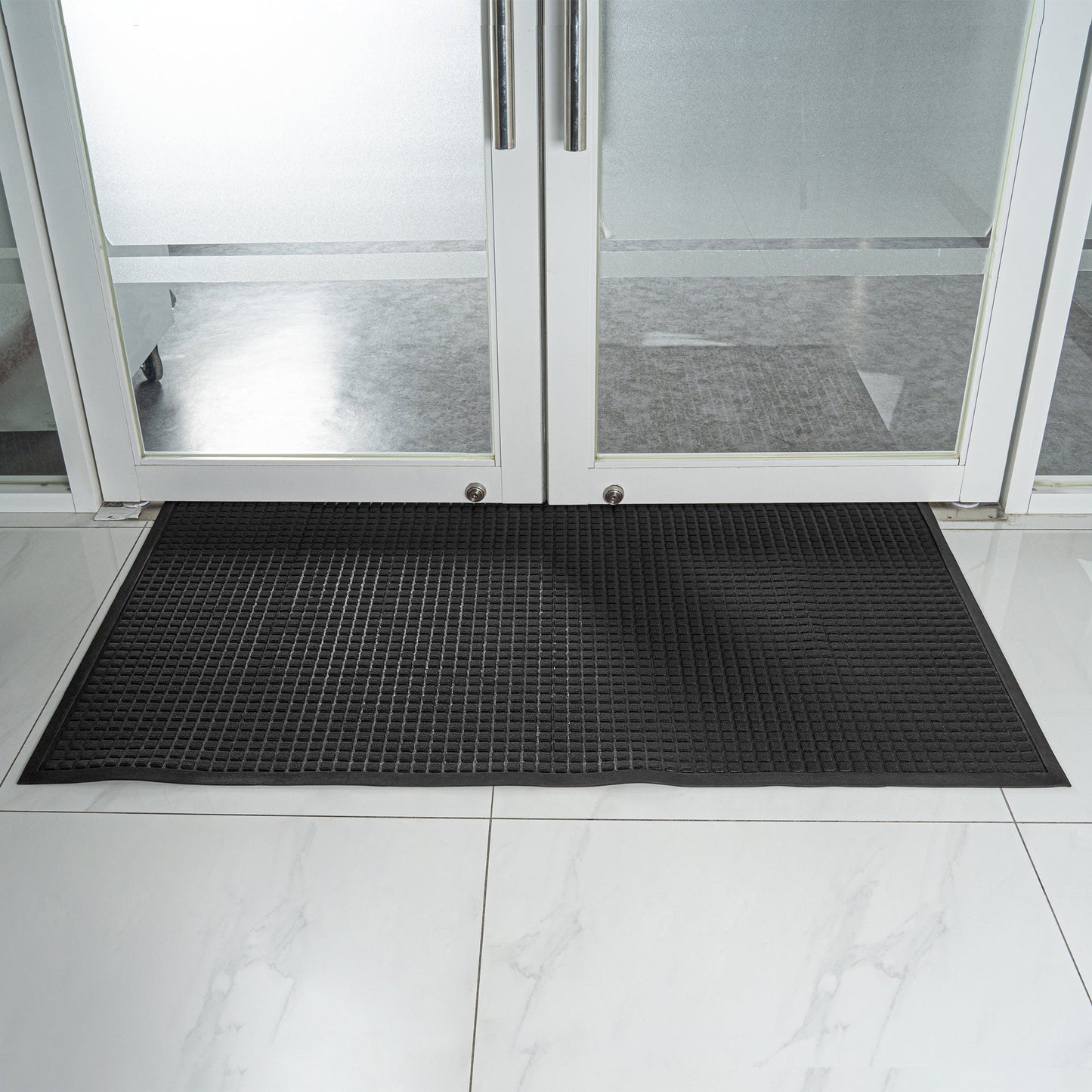 Comfy Feet Dark Gray Heavy-Duty Carpet Floor Mat - Waffle - 60" x 36" - 1 count box