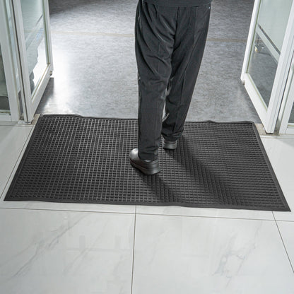Comfy Feet Dark Gray Heavy-Duty Carpet Floor Mat - Waffle - 60" x 36" - 1 count box