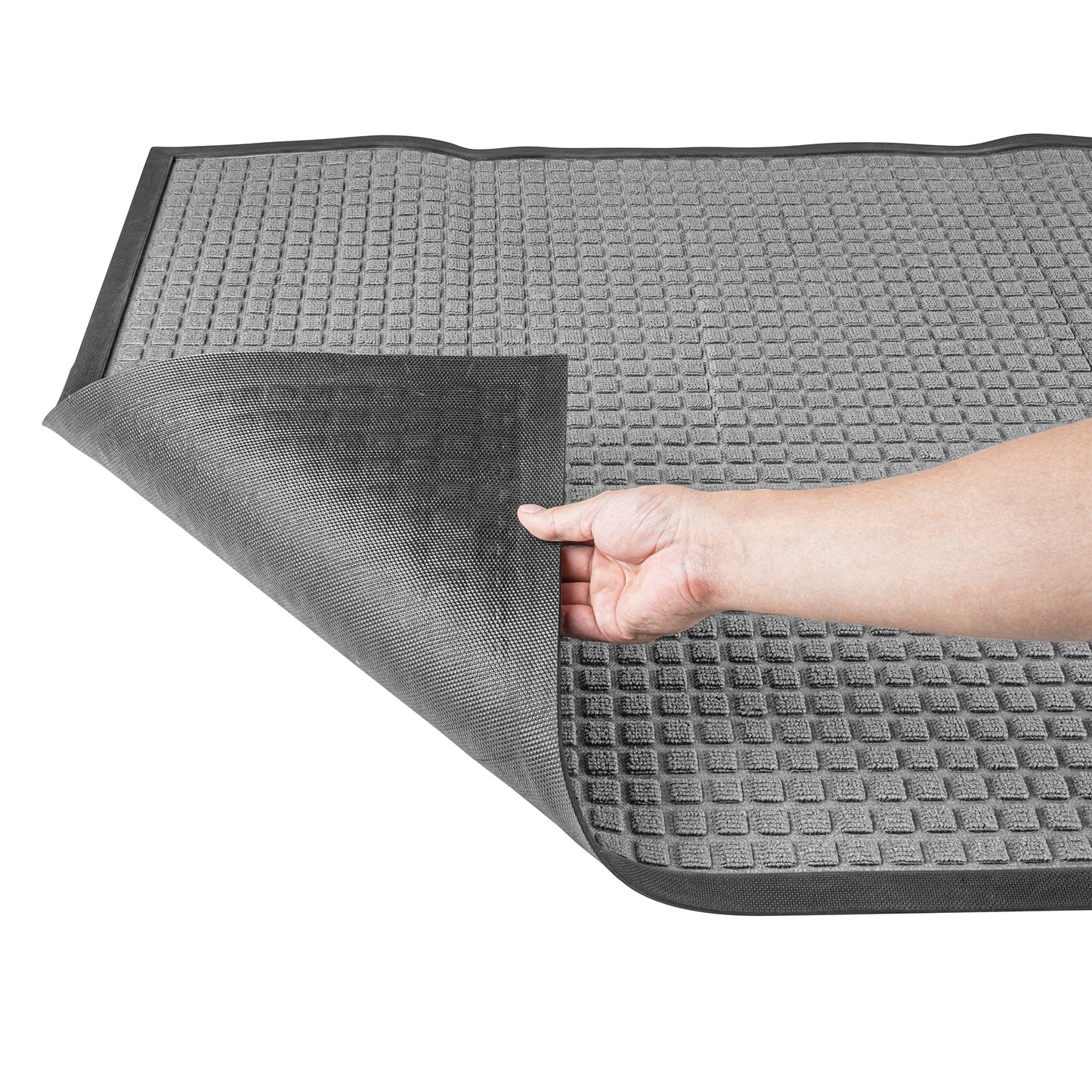 Comfy Feet Gray Heavy-Duty Carpet Floor Mat - Waffle - 60" x 36" - 1 count box