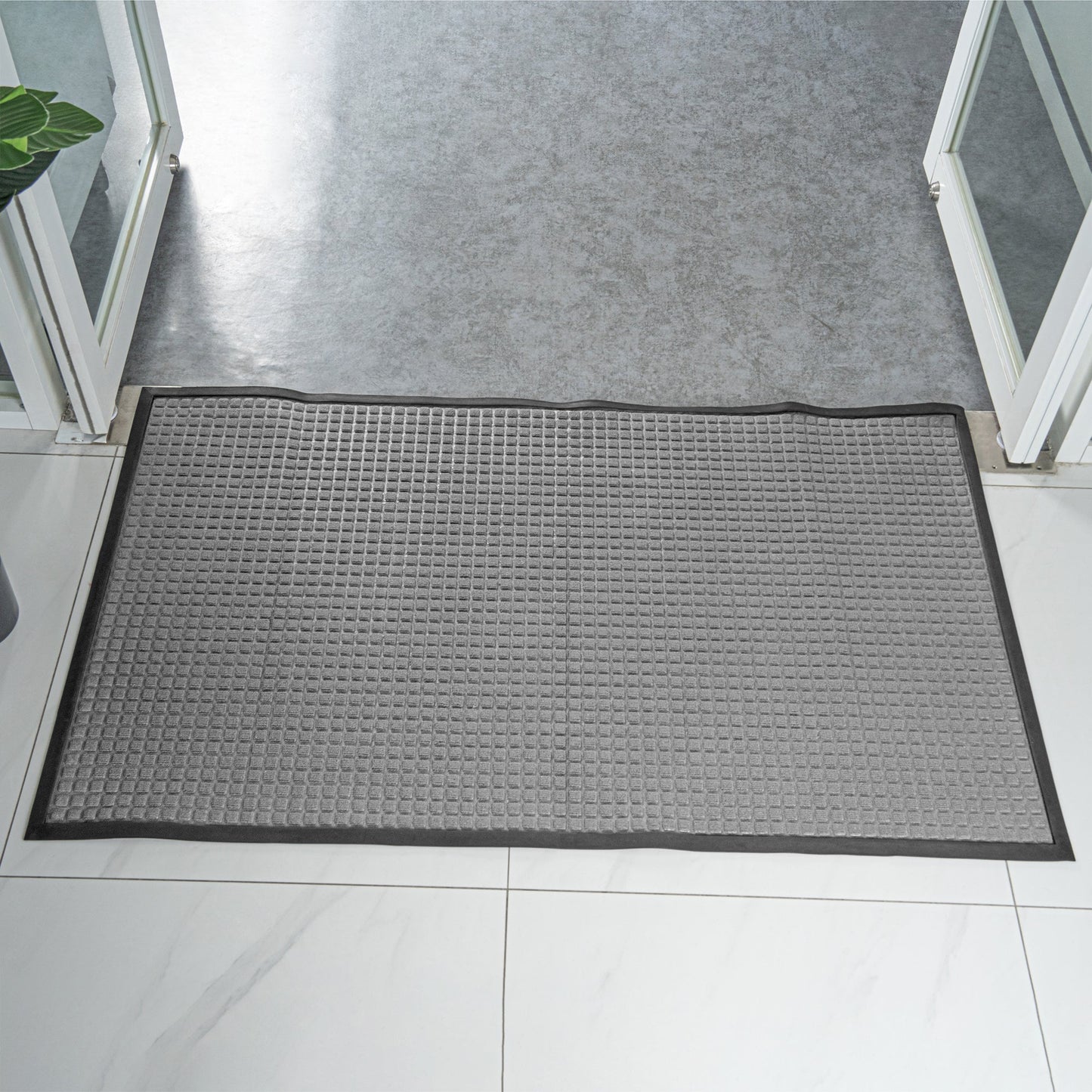 Comfy Feet Gray Heavy-Duty Carpet Floor Mat - Waffle - 60" x 36" - 1 count box