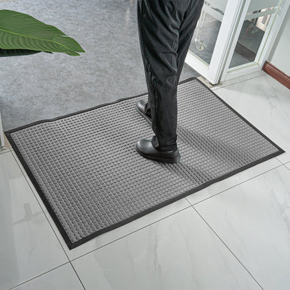 Comfy Feet Gray Heavy-Duty Carpet Floor Mat - Waffle - 60" x 36" - 1 count box