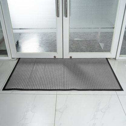 Comfy Feet Gray Heavy-Duty Carpet Floor Mat - Waffle - 60" x 36" - 1 count box