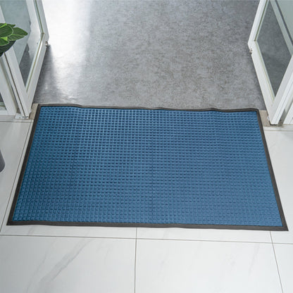 Comfy Feet Light Blue Heavy-Duty Carpet Floor Mat - Waffle - 60" x 36" - 1 count box