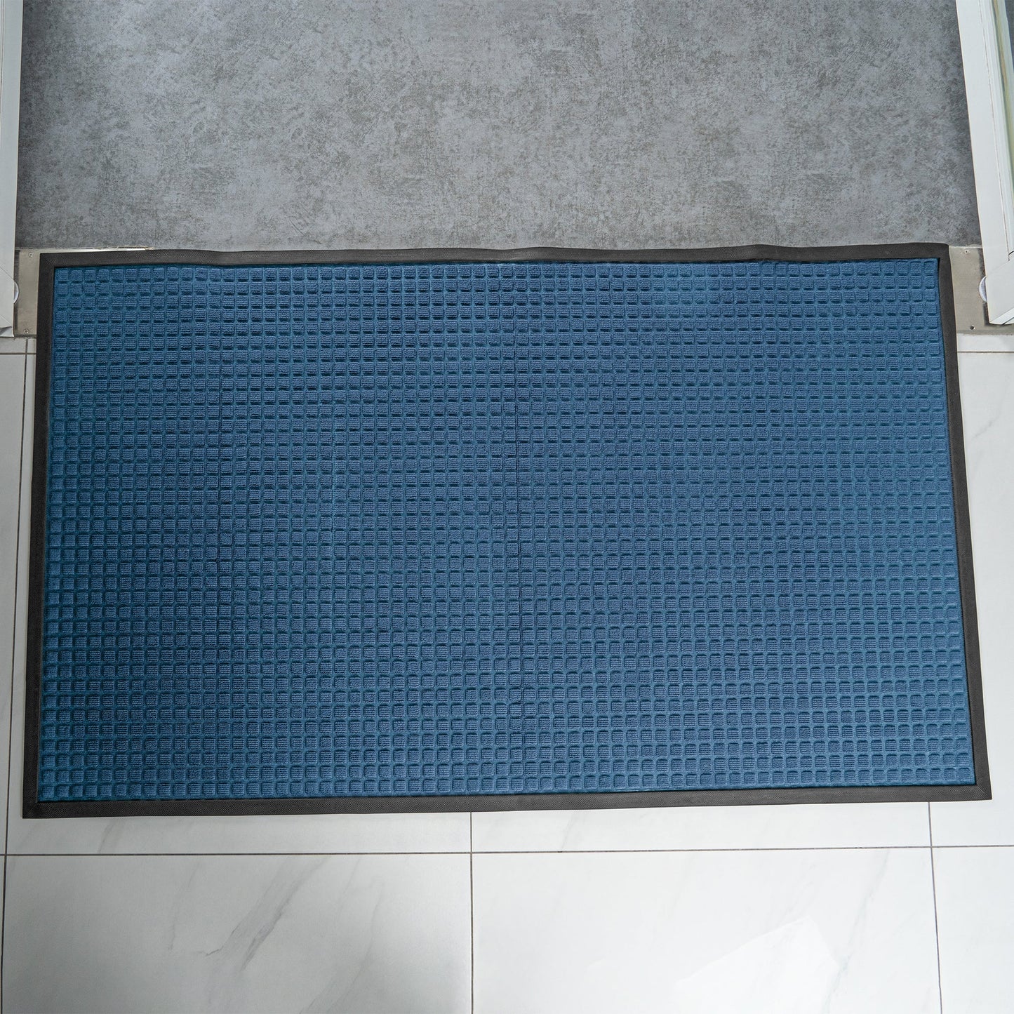 Comfy Feet Light Blue Heavy-Duty Carpet Floor Mat - Waffle - 60" x 36" - 1 count box