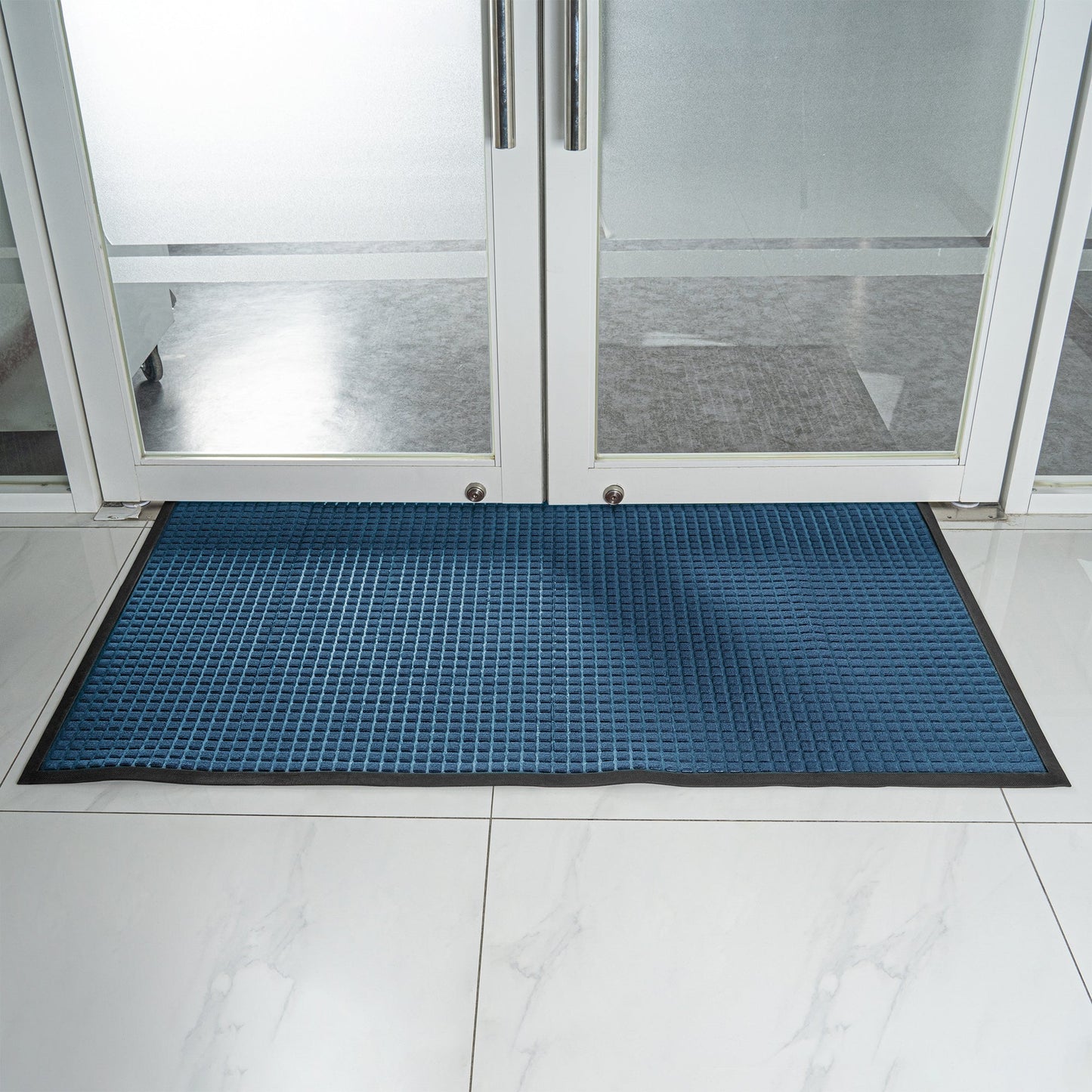 Comfy Feet Light Blue Heavy-Duty Carpet Floor Mat - Waffle - 60" x 36" - 1 count box