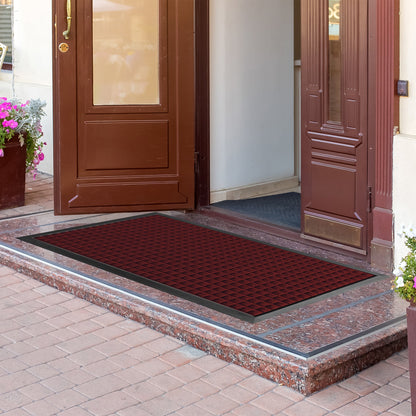 Comfy Feet Burgundy Heavy-Duty Carpet Floor Mat - Waffle - 60" x 36" - 1 count box