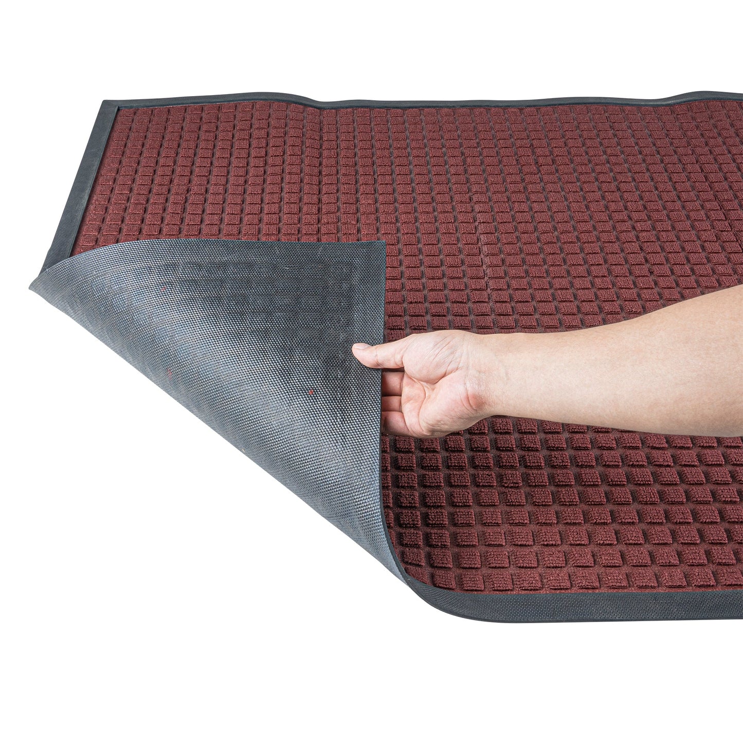 Comfy Feet Burgundy Heavy-Duty Carpet Floor Mat - Waffle - 60" x 36" - 1 count box
