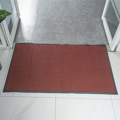 Comfy Feet Burgundy Heavy-Duty Carpet Floor Mat - Waffle - 60" x 36" - 1 count box