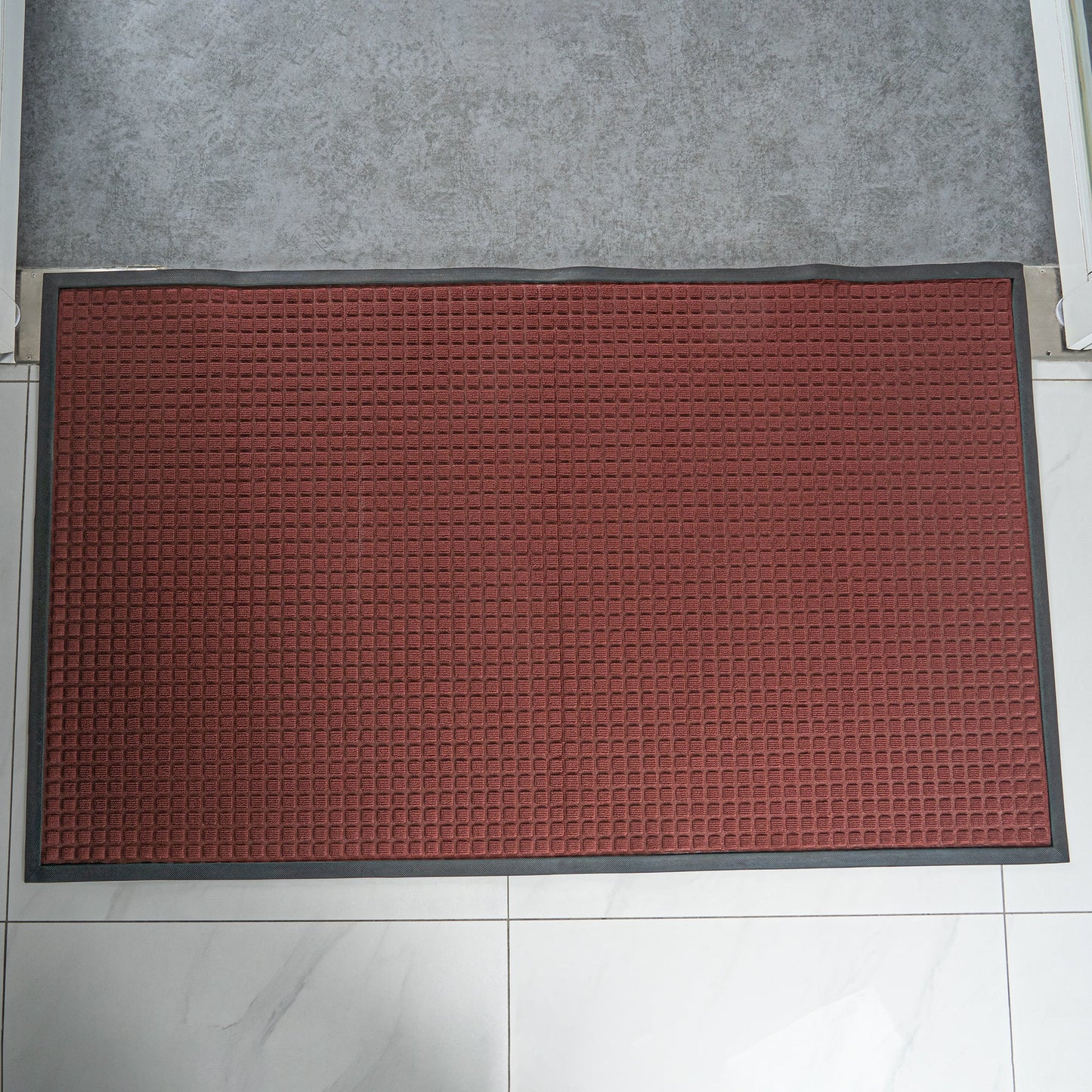 Comfy Feet Burgundy Heavy-Duty Carpet Floor Mat - Waffle - 60" x 36" - 1 count box